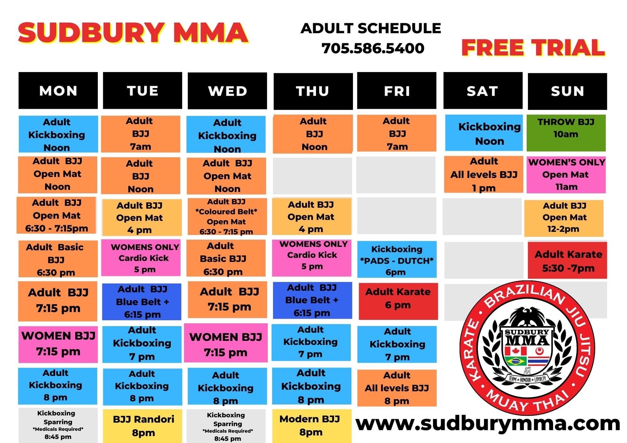 Schedule Sudbury MMA